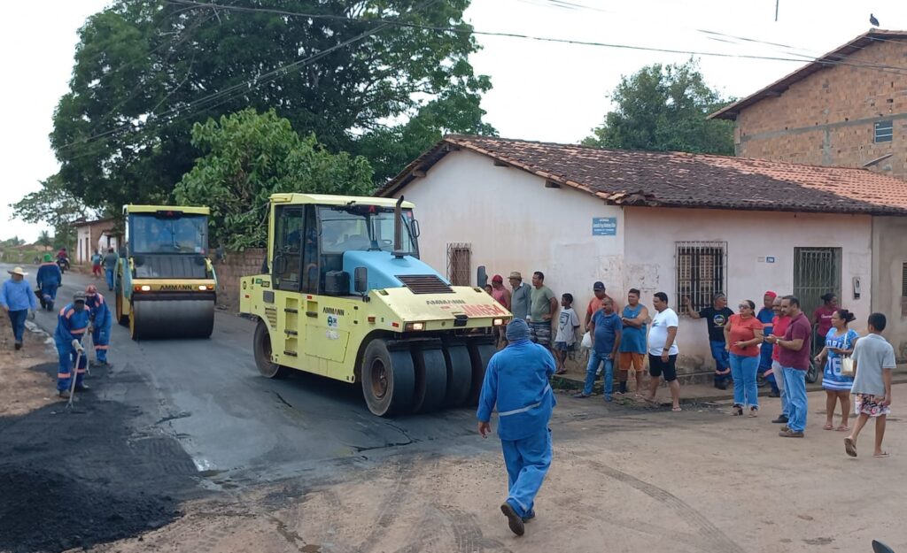 Prefeita de Matinha conclui primeira etapa da pavimentação asfáltica da estrada que liga o município ao povoado João Luís. Foto: Divulgação.