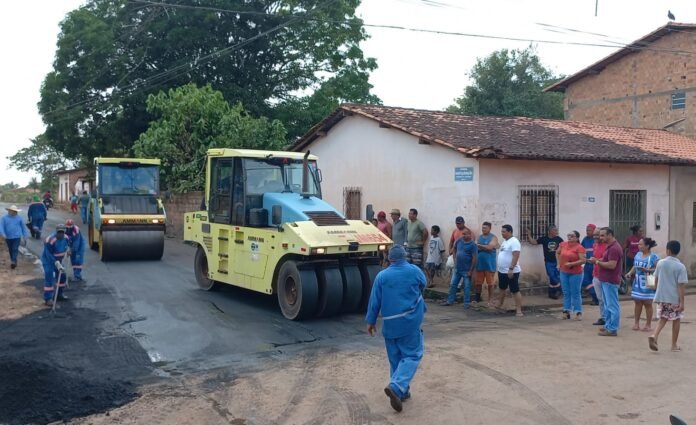 Prefeita de Matinha conclui primeira etapa da pavimentação asfáltica da estrada que liga o município ao povoado João Luís. Foto: Divulgação.