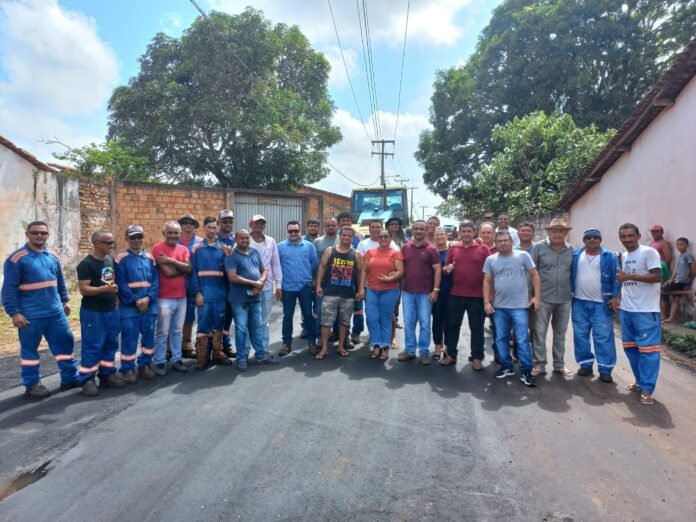 Prefeita de Matinha conclui primeira etapa da pavimentação asfáltica da estrada que liga o município ao povoado João Luís. Foto: Divulgação.